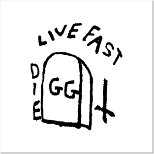 GG Allin Live Fast Die Tattoo big Posters and Art